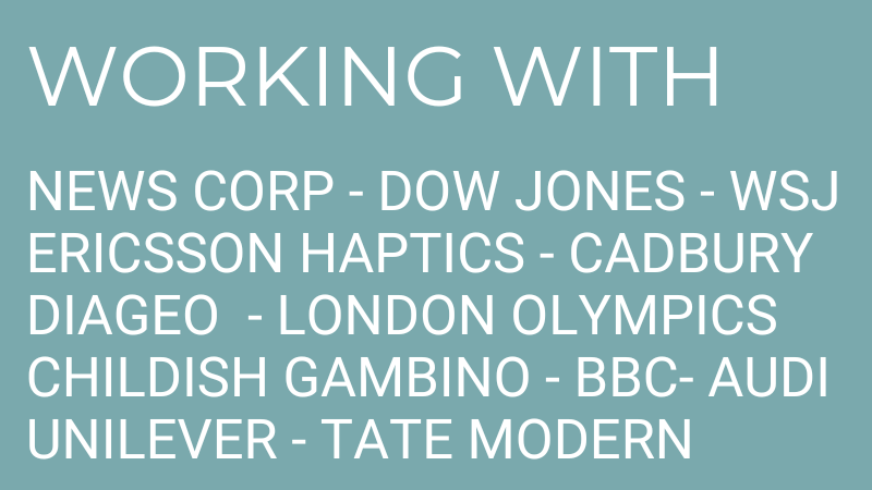 Elena Corchero has innovated with brands including Audi, V&A, Unilever, BBC, Diageo, Ericsson and many more.